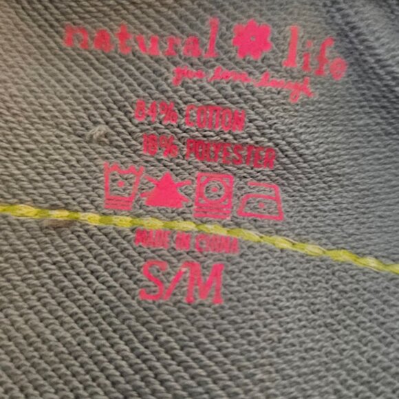 Natural Life Applique Zip-Up Hoodie – Bay Blue with Peace Sign - Picture 4 of 6